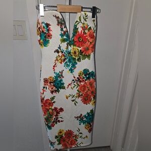Floral Strapless Dress